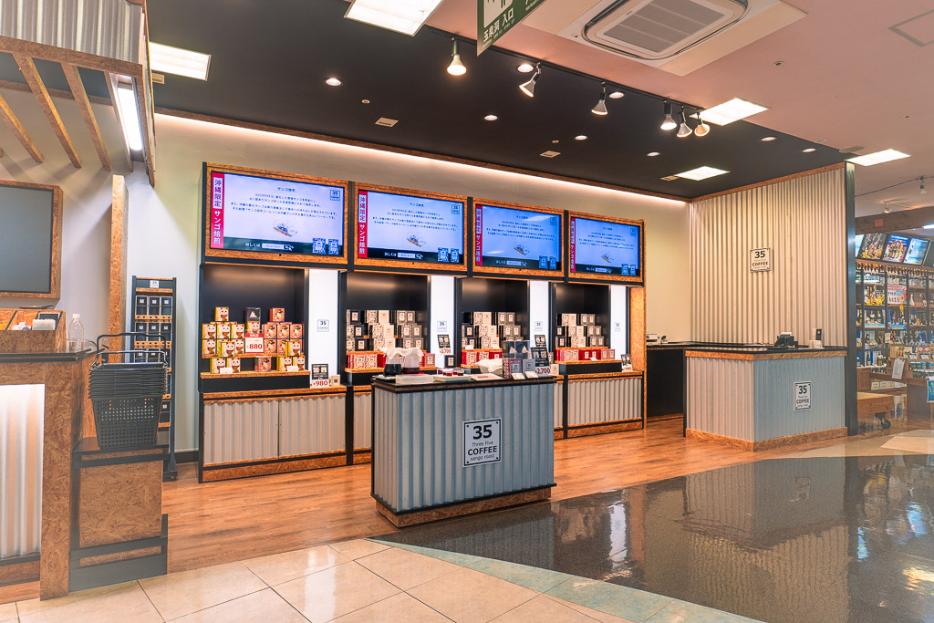 35° COFFEE counter — interior of the Okinawa local coffee brand store