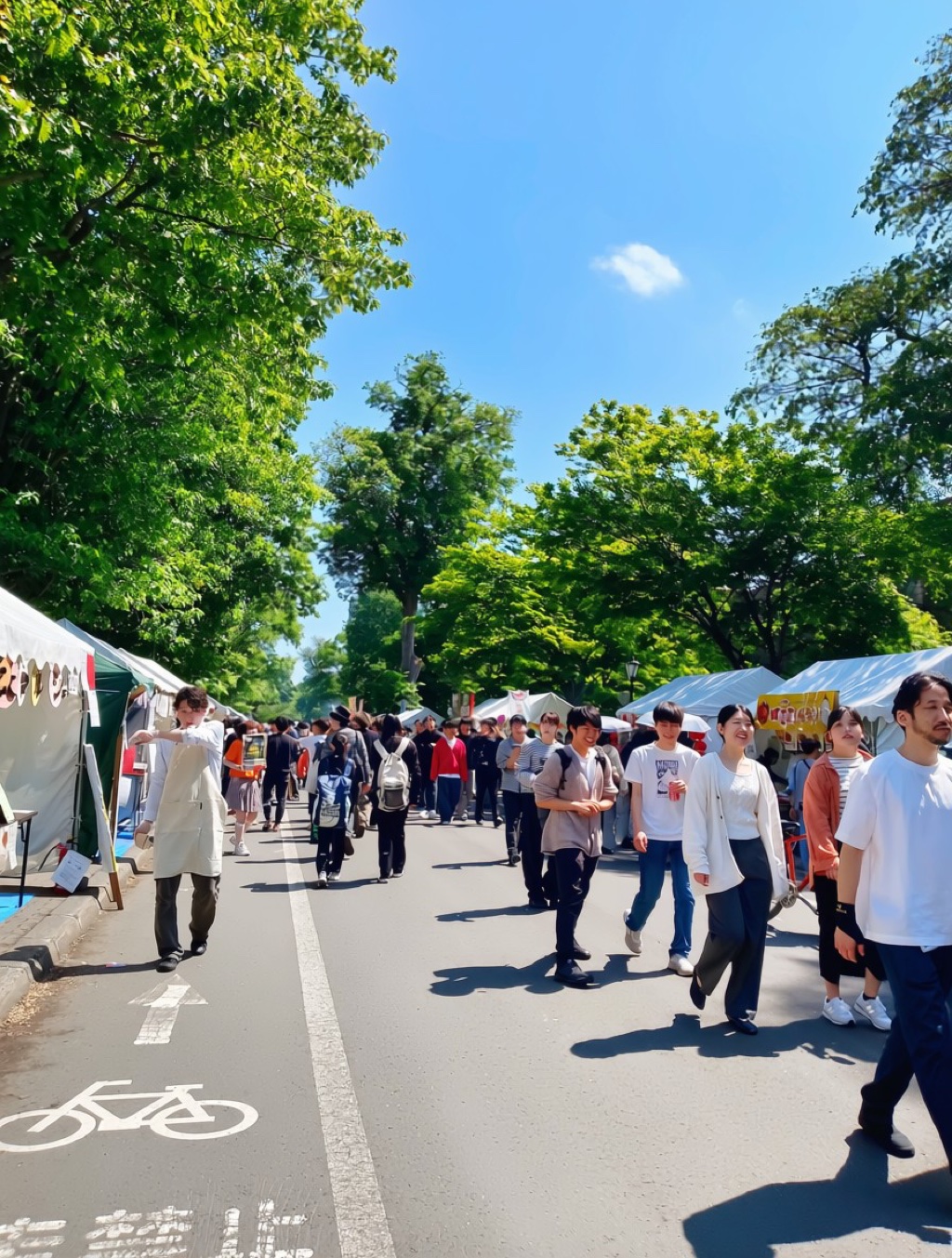Hokkaido University Festival — students running food stalls and exhibitions across the campus