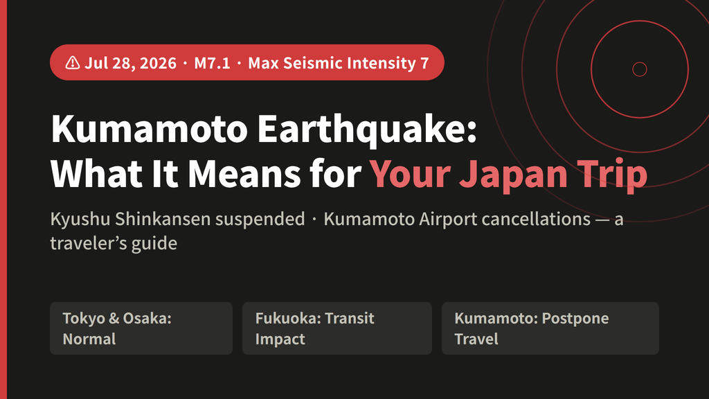 July 28 2026 Kumamoto M7.1 shindo 7 earthquake — Japan travel guide for international visitors