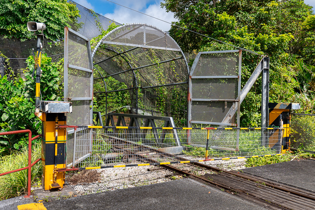 Karin Railway station gate at Neo Park Okinawa, Okinawa's only operating train