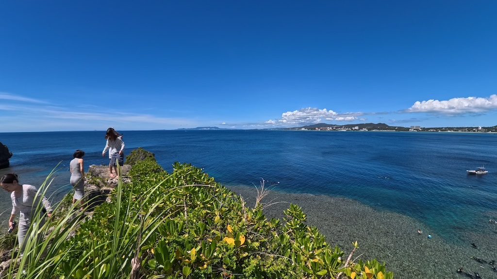 Snorkeling wetsuit mask life jacket rental gear at Okinawa Blue Cave shop