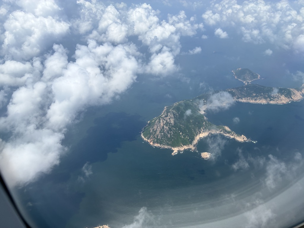 Aerial view of Miyakojima connected islands with bridges linking each area