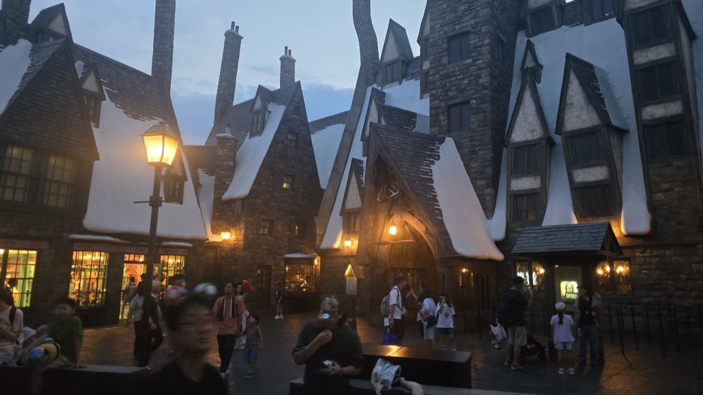 The Wizarding World of Harry Potter — Hogsmeade at night