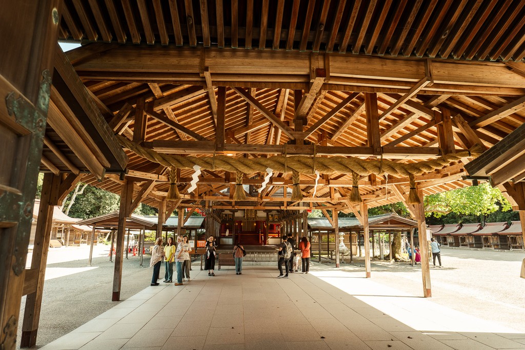 Wooden worship hall at Munakata Taisha