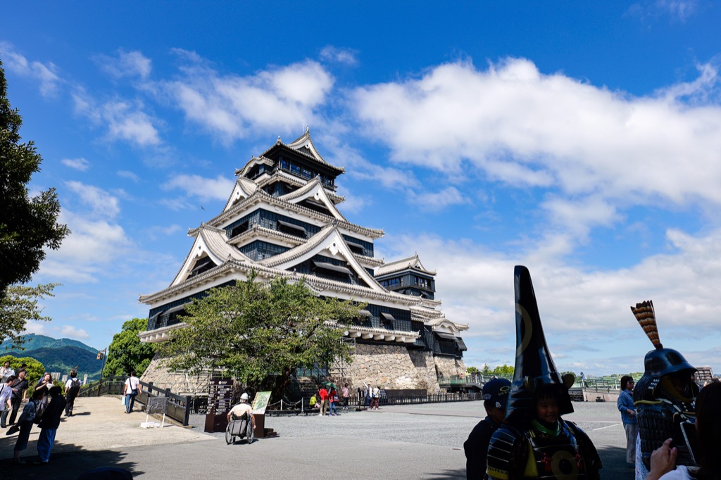 Visitors at Kumamoto Castle